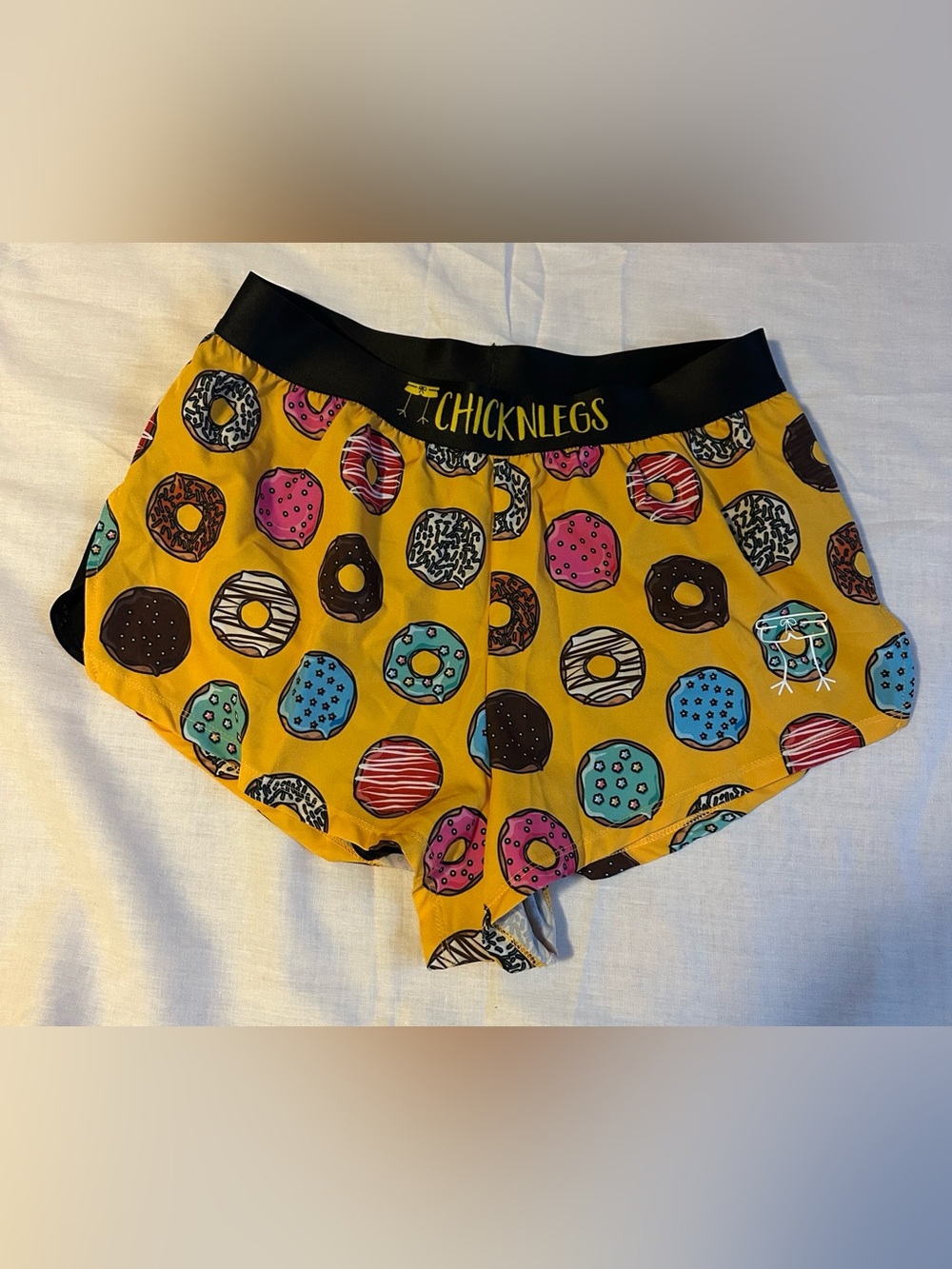 Chickenlegs Yellow with donut Shorts Size Med